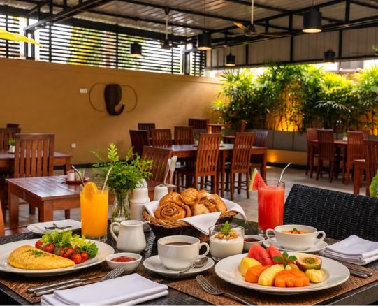 Restaurant interior at Garden Beach Hotel Kalutara